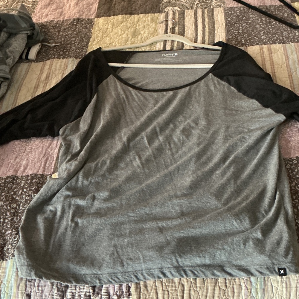 Hurley Gray and Black Long Sleeve Tee